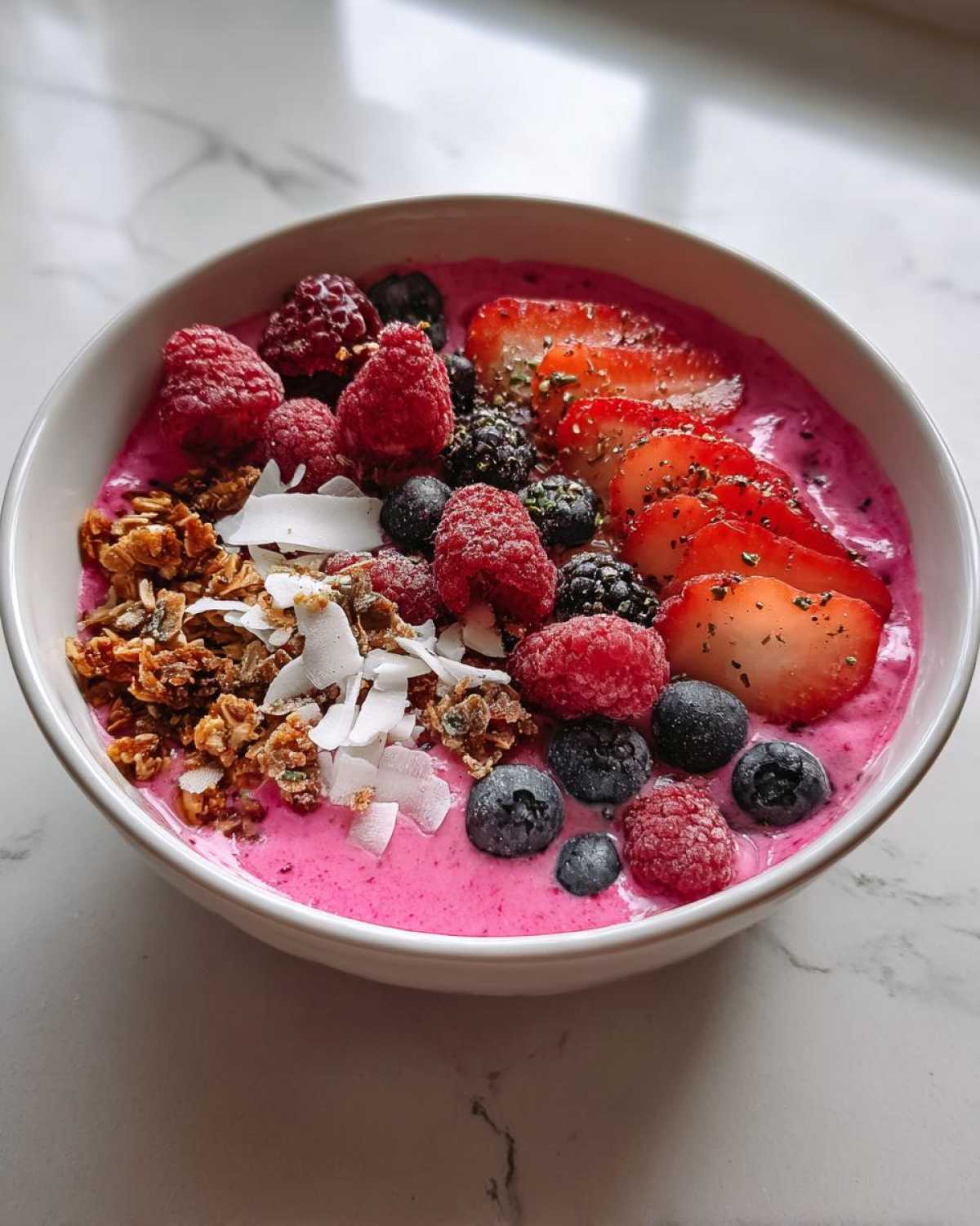 Pink Dragon Fruit Smoothie Bowl Drink - detail 1