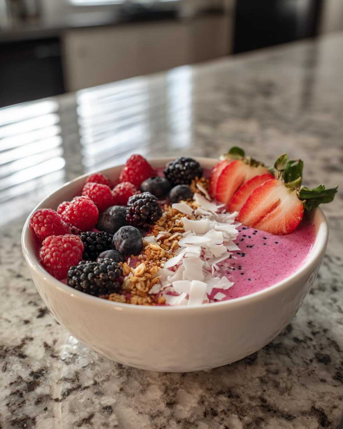 Pink Dragon Fruit Smoothie Bowl Drink - detail 2