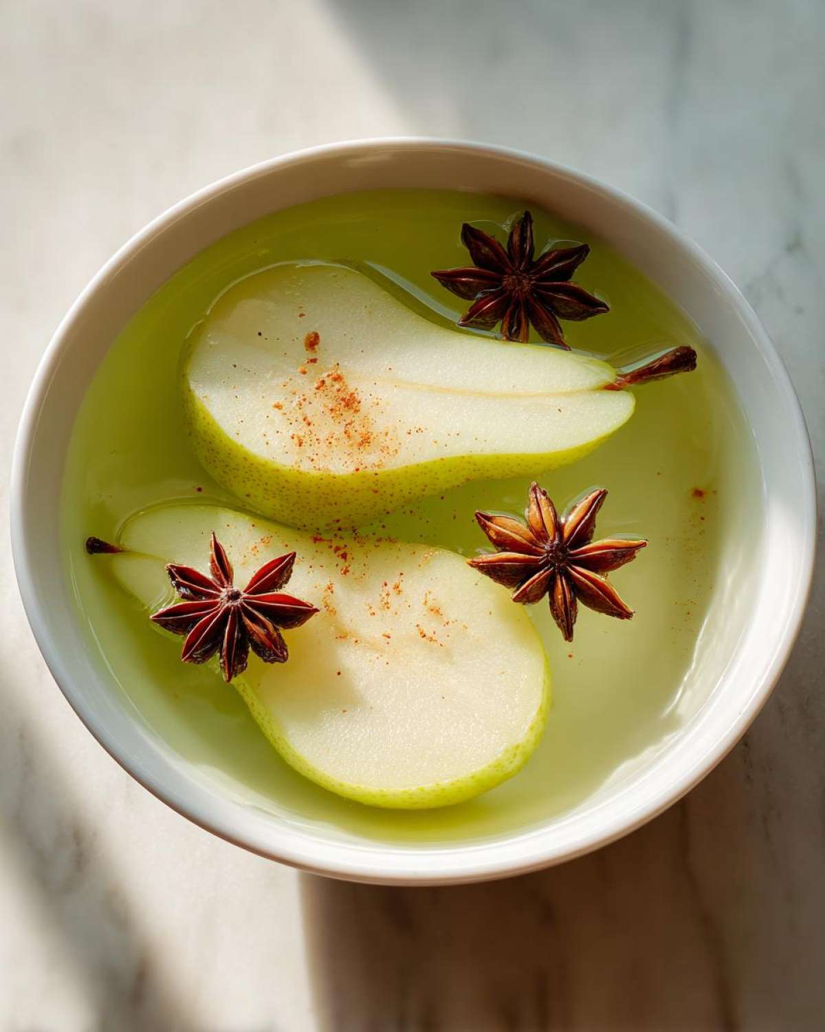 Poached Pears in Green Tea - detail 1