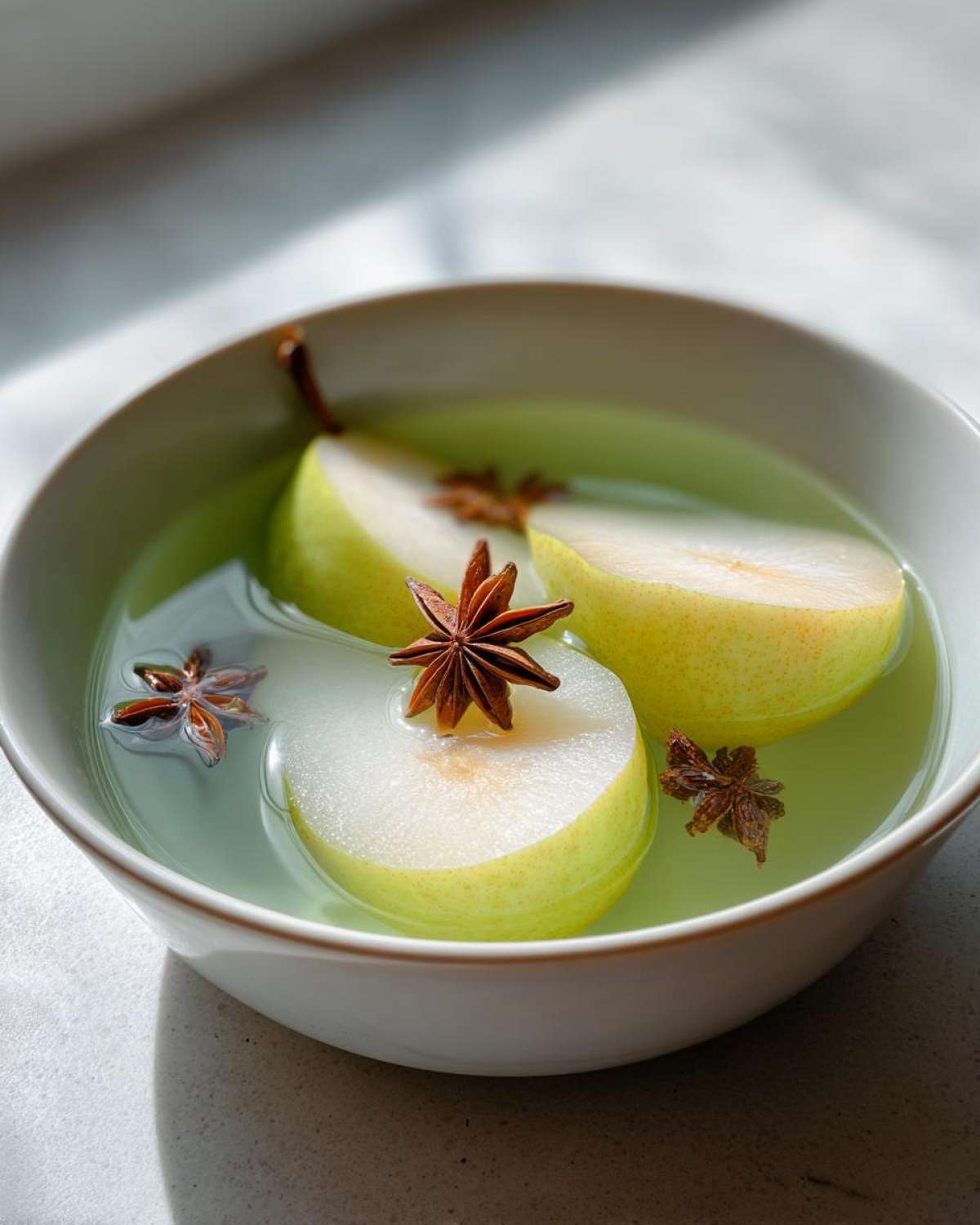 Poached Pears in Green Tea - detail 2