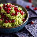 Pomegranate Guacamole with Blue Corn Chips