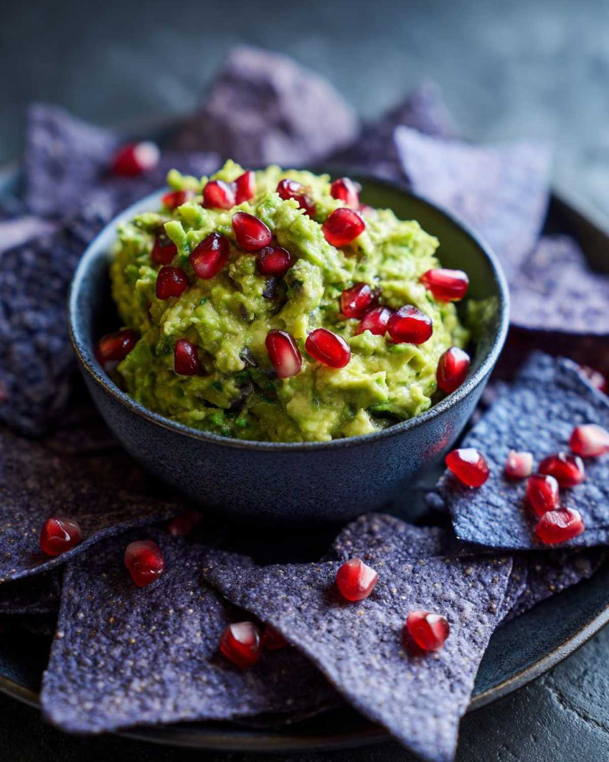 Pomegranate Guacamole with Blue Corn Chips - detail 4