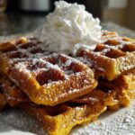 Pumpkin Spice Protein Waffles with Greek Yogurt