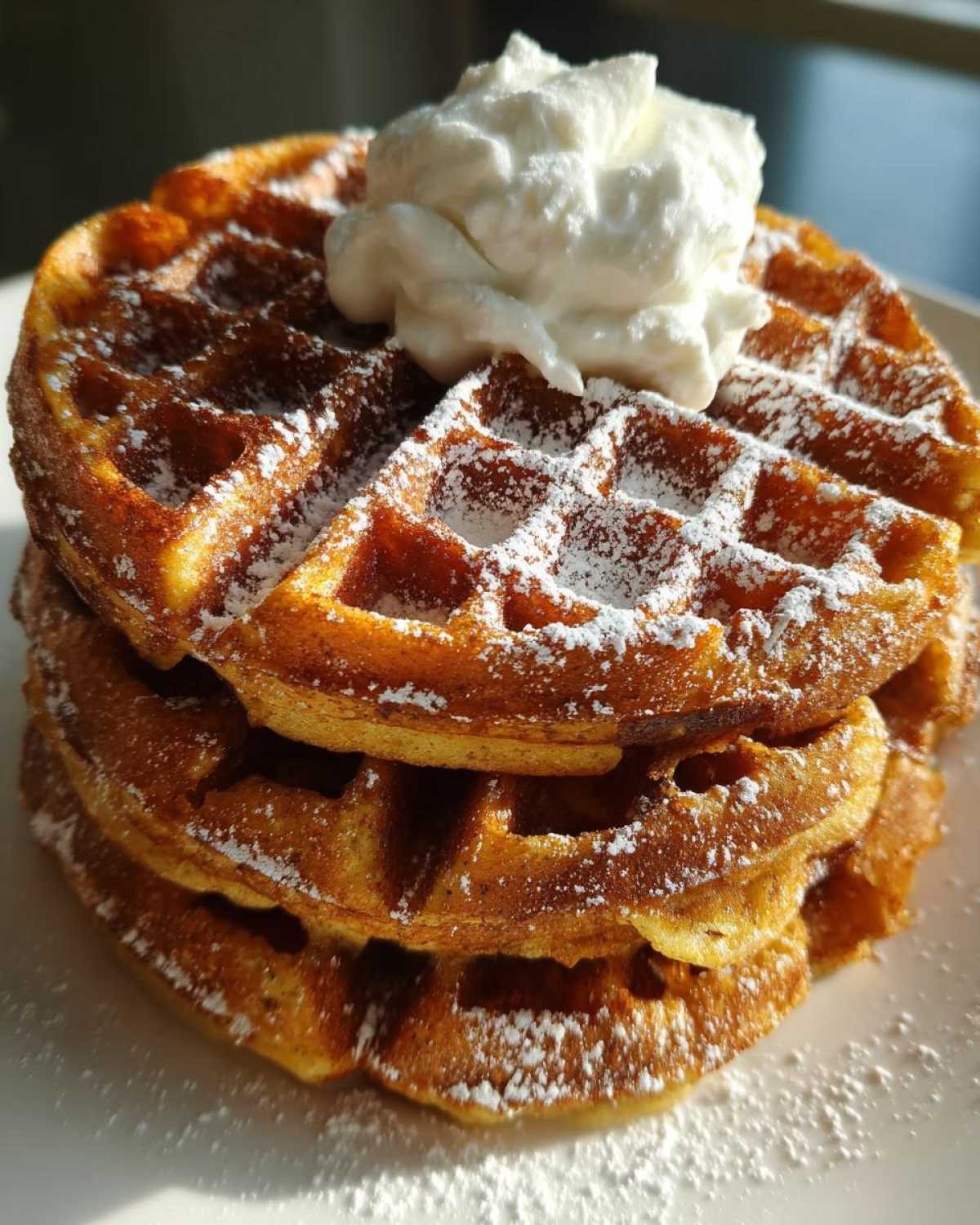 Pumpkin Spice Protein Waffles with Greek Yogurt - detail 4