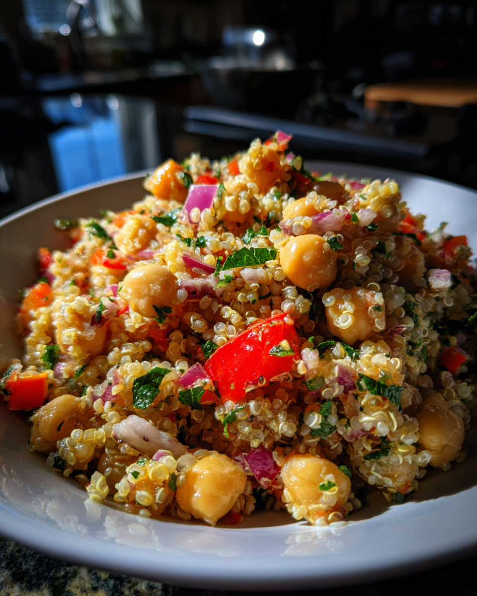 Quinoa Chickpea Salad with Lemon Vinaigrette - detail 1