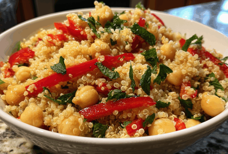 Quinoa Chickpea Salad with Lemon Vinaigrette