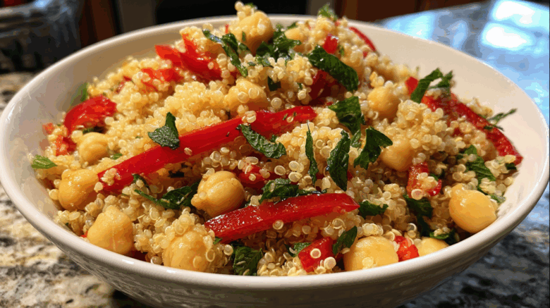 Quinoa Chickpea Salad with Lemon Vinaigrette