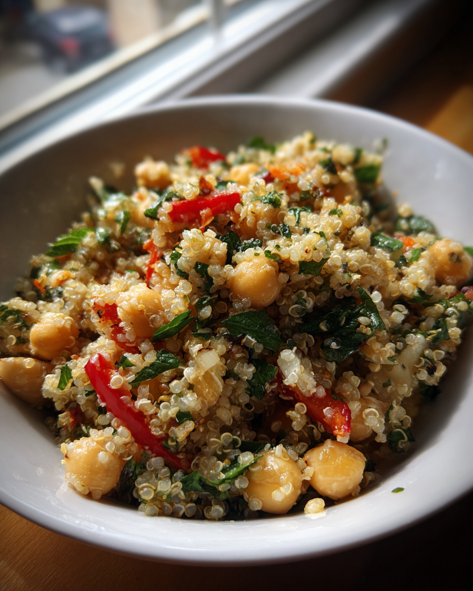 Quinoa Chickpea Salad with Lemon Vinaigrette - detail 2