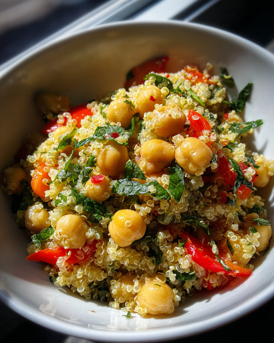 Quinoa Chickpea Salad with Lemon Vinaigrette - detail 3