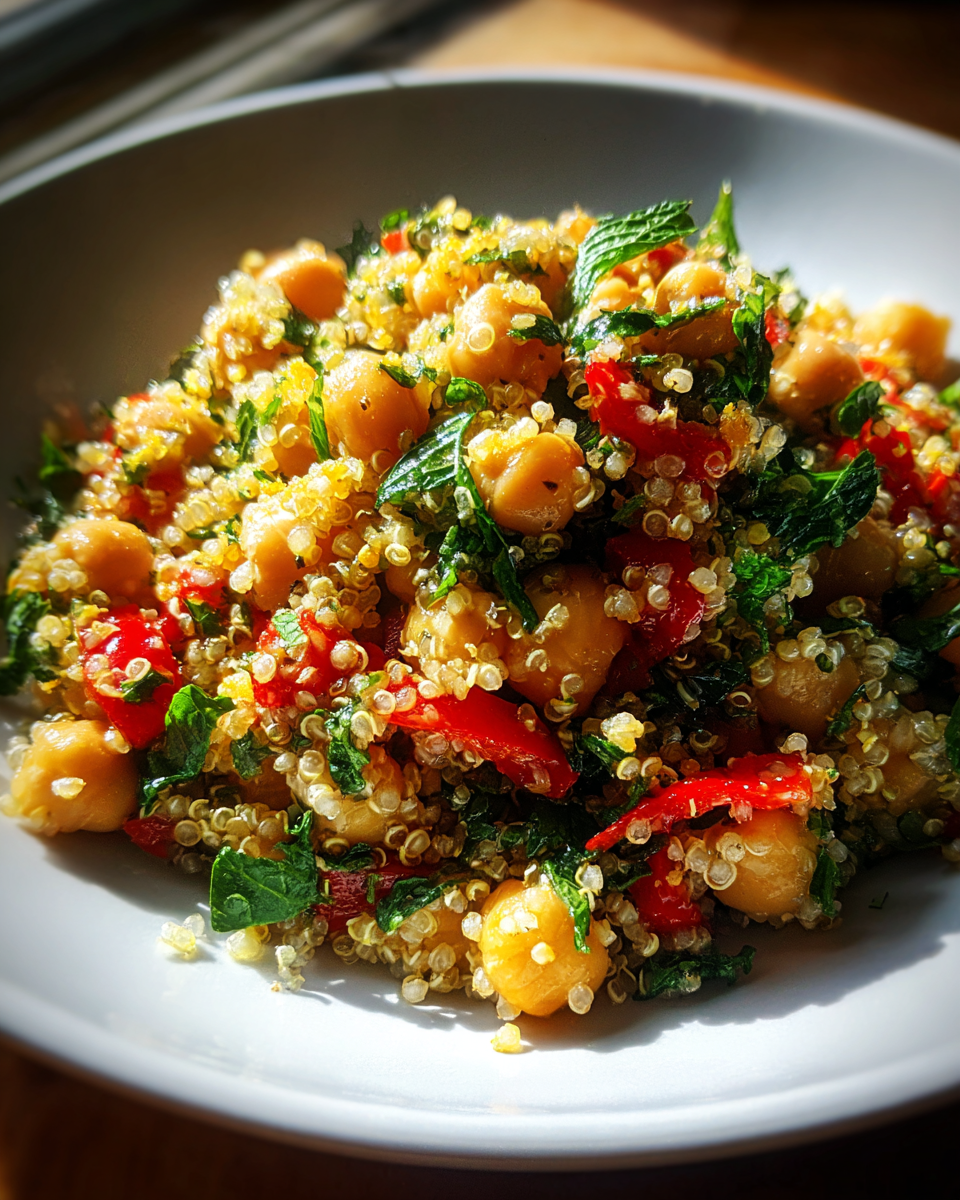 Quinoa Chickpea Salad with Lemon Vinaigrette - detail 4