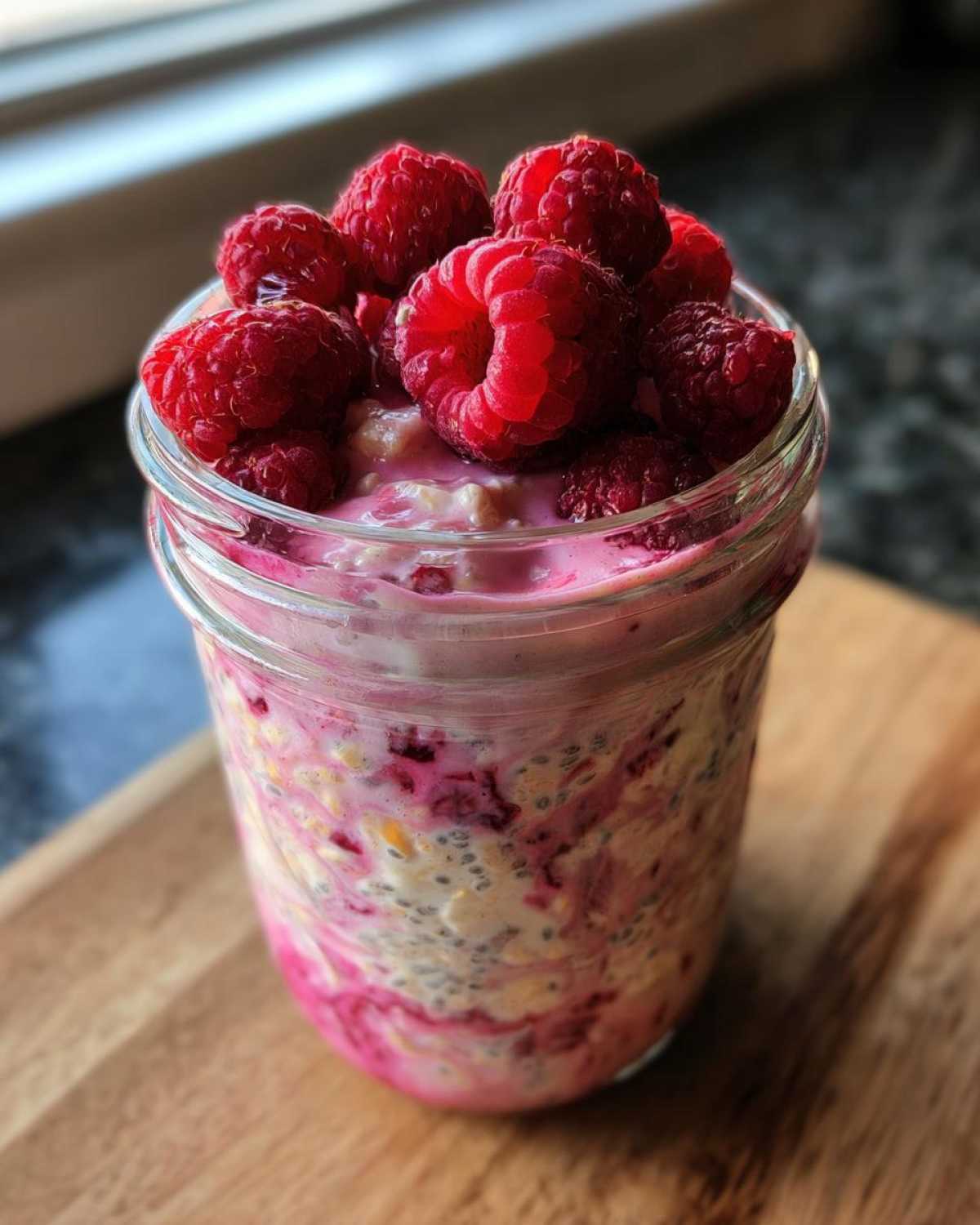 Raspberry Chia Overnight Oats with Almond Milk - detail 3