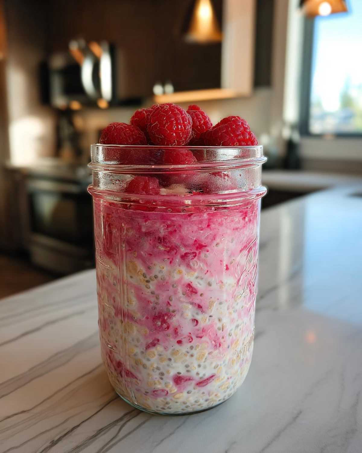 Raspberry Chia Overnight Oats with Almond Milk - detail 4