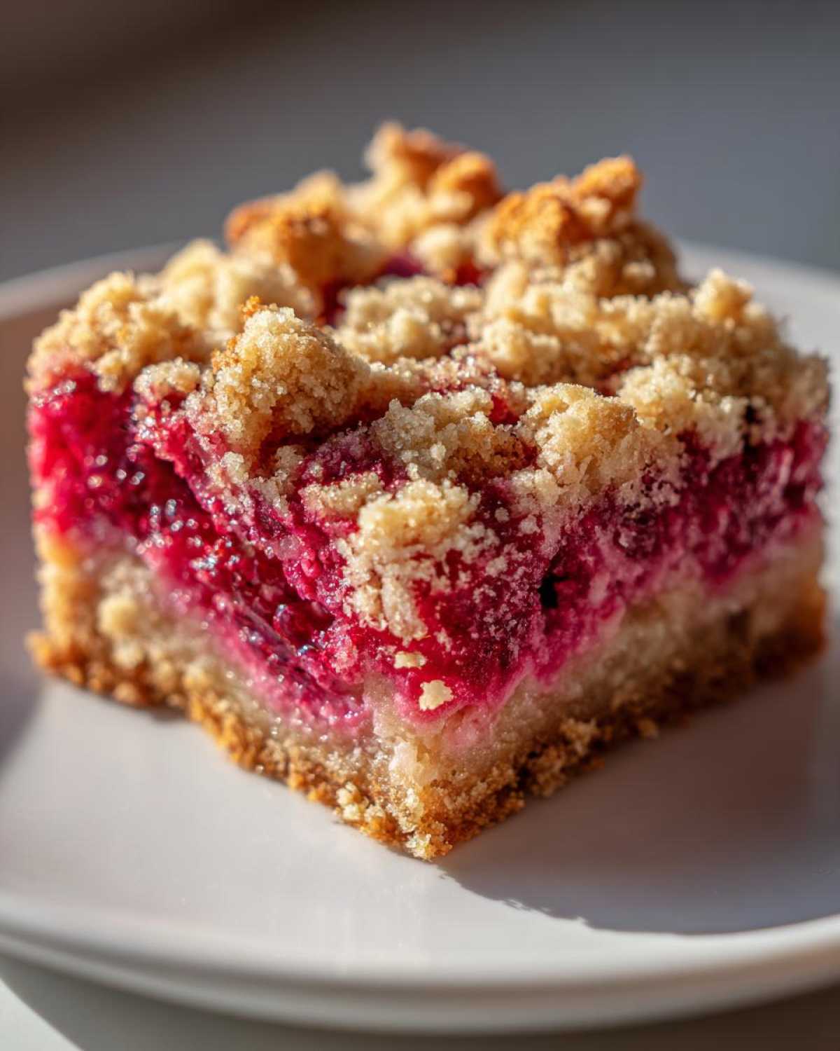 Raspberry Rose Crumble Bars - detail 1