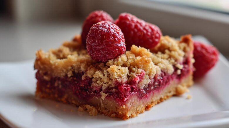Raspberry Rose Crumble Bars