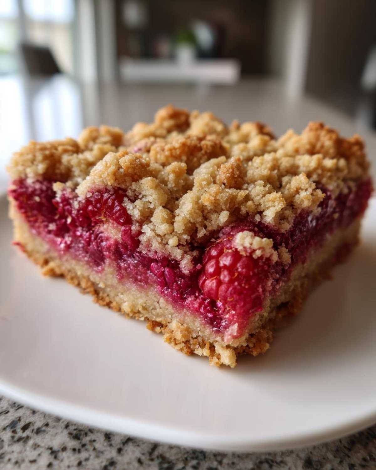 Raspberry Rose Crumble Bars - detail 2