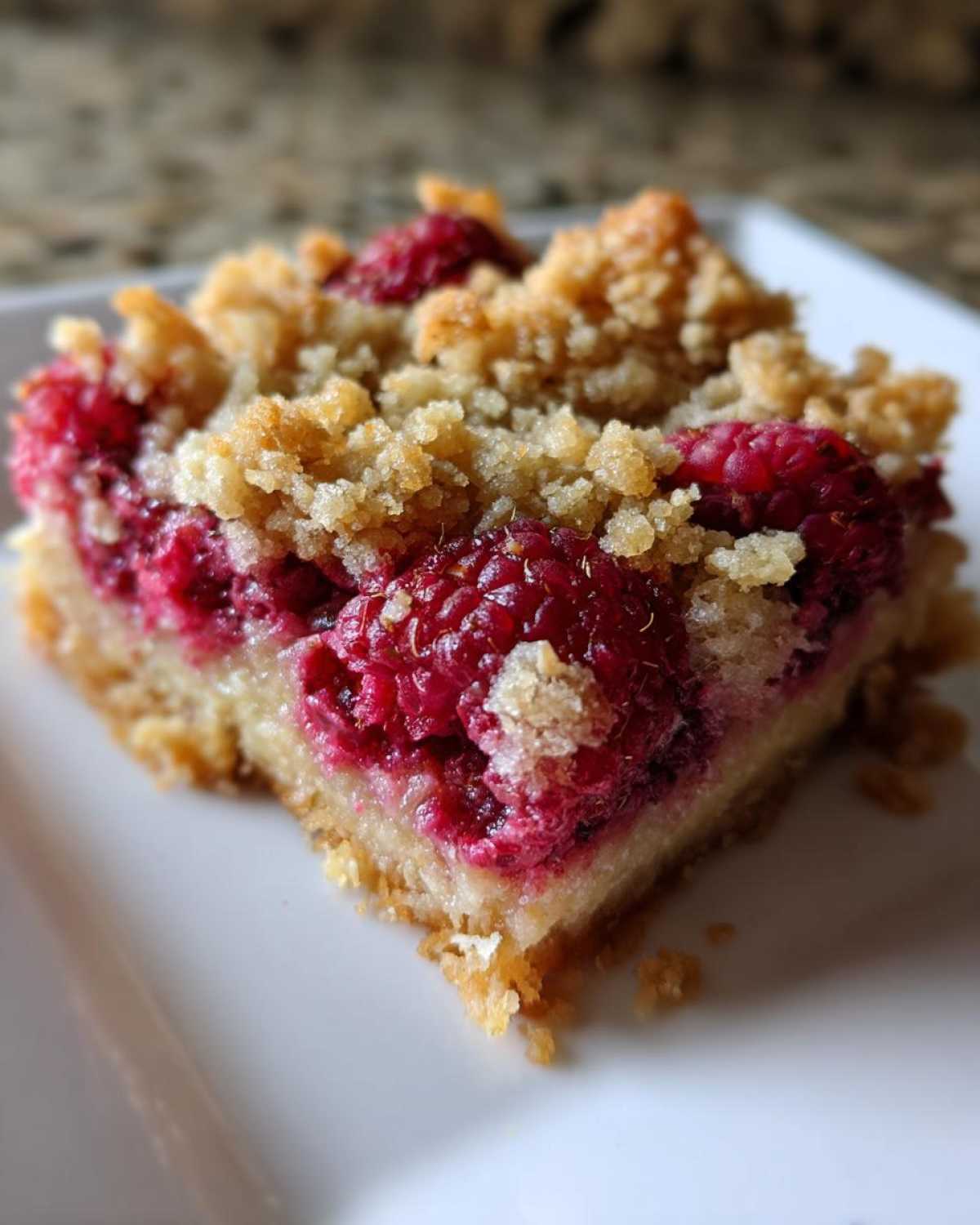 Raspberry Rose Crumble Bars - detail 4