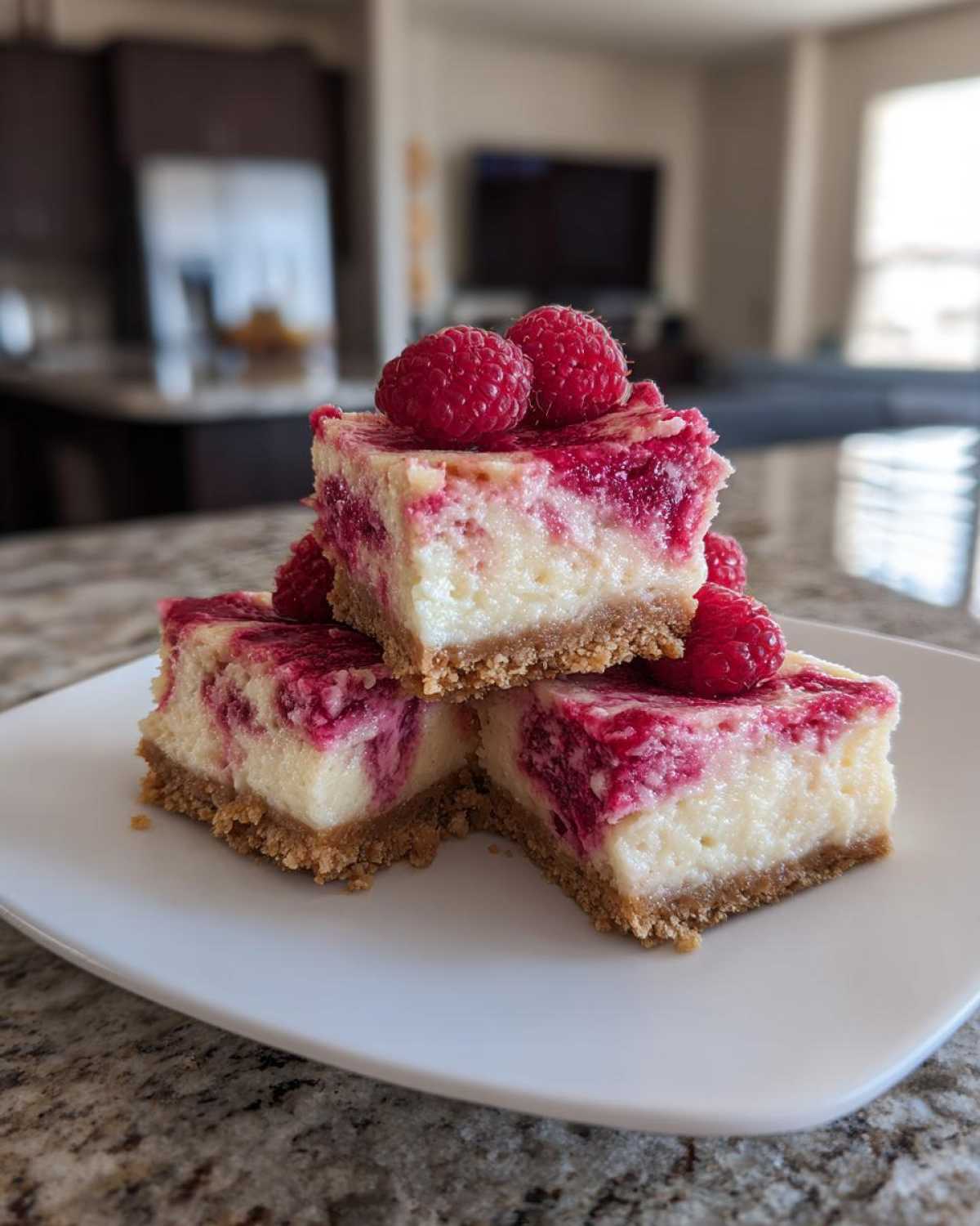 Raspberry Swirl Cheesecake Bars - detail 1