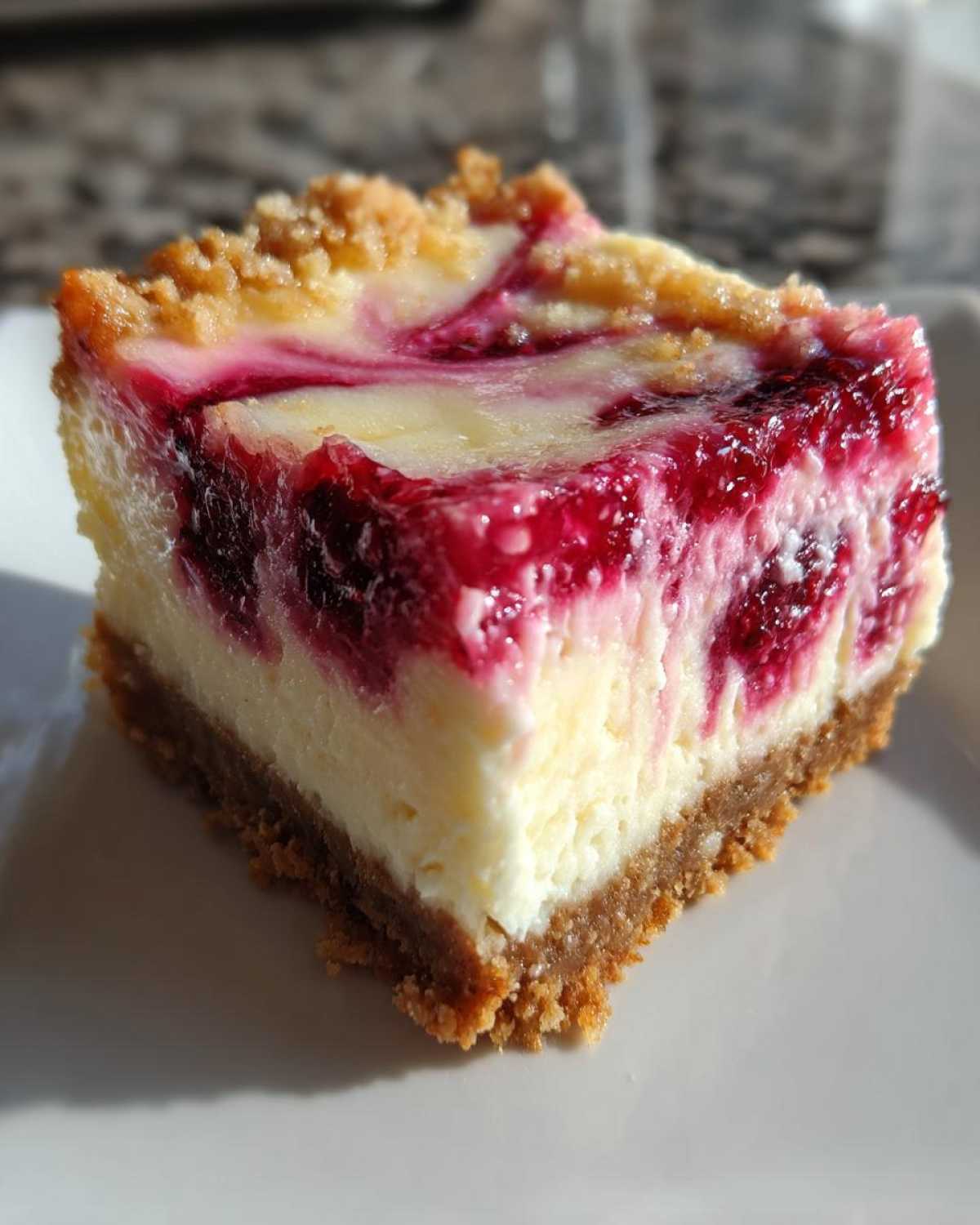 Raspberry Swirl Cheesecake Bars - detail 2