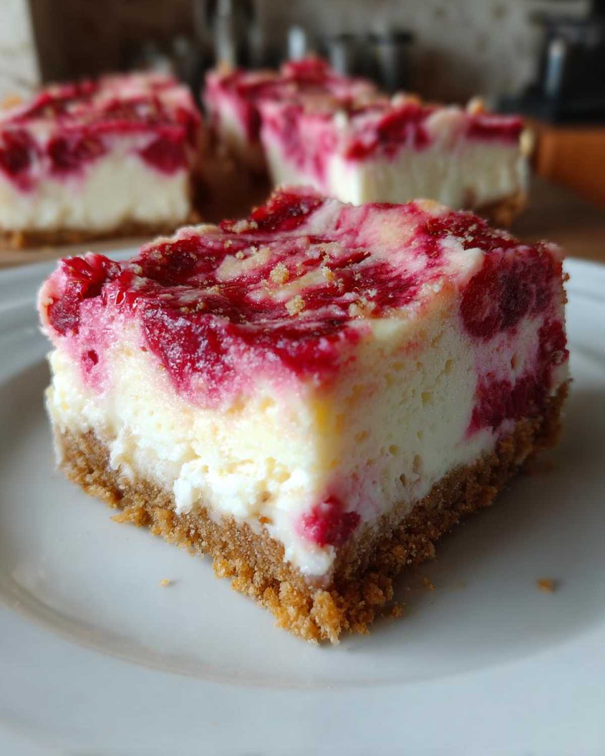 Raspberry Swirl Cheesecake Bars - detail 3
