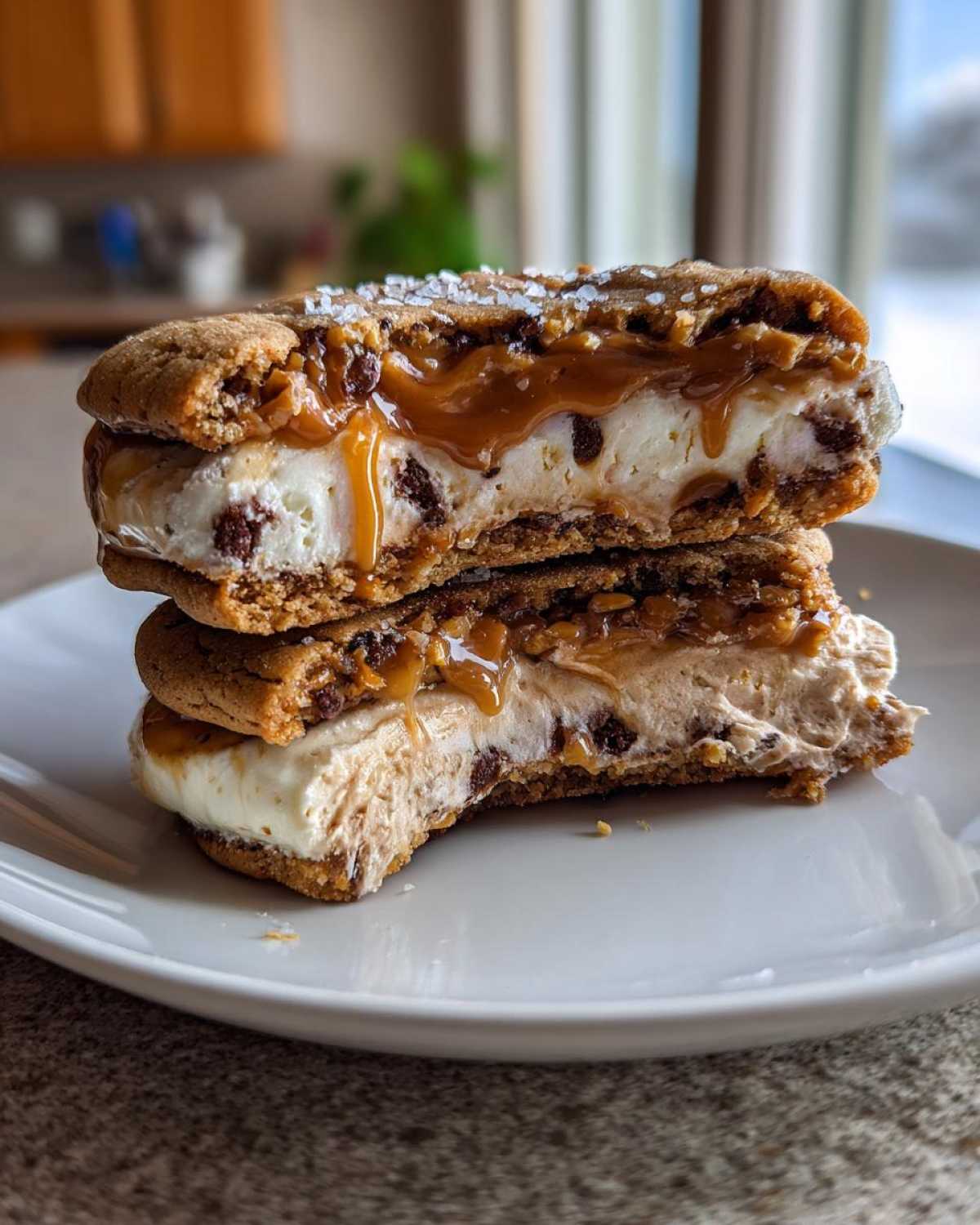 Salted Caramel Pretzel Ice Cream Sandwiches - detail 3