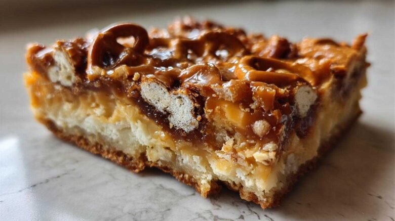 Salted Caramel Pretzel Magic Bars