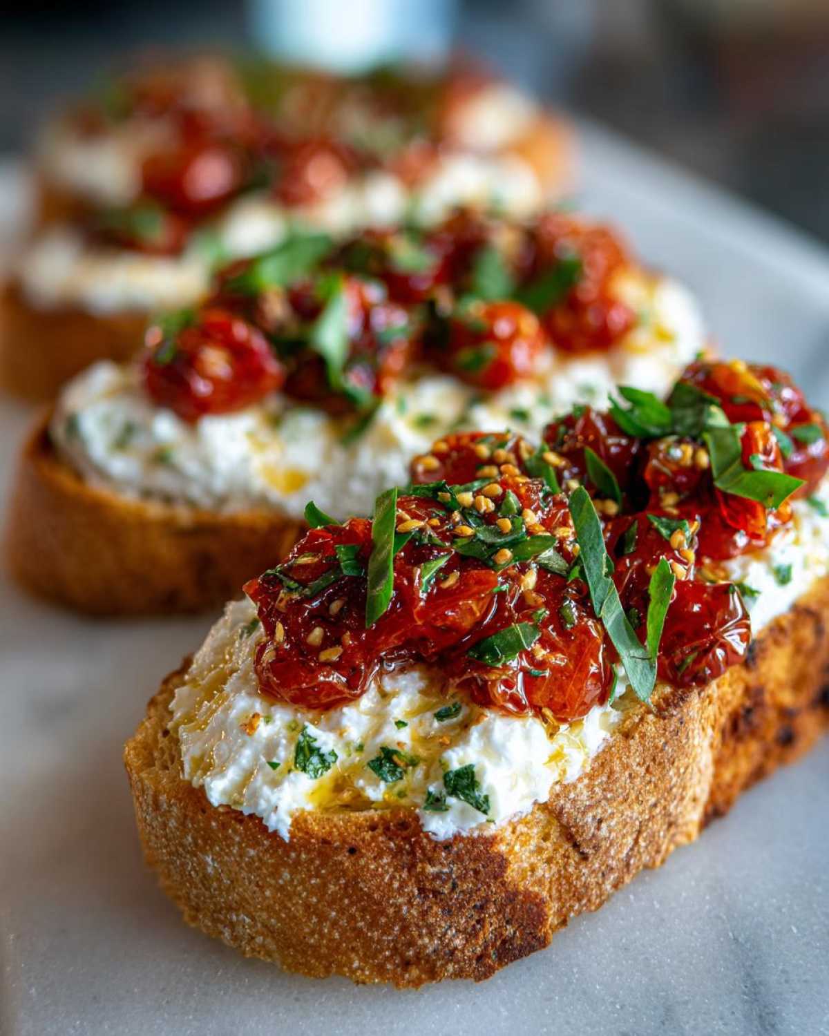 Savory Herb Ricotta Toast with Tomato Jam - detail 4