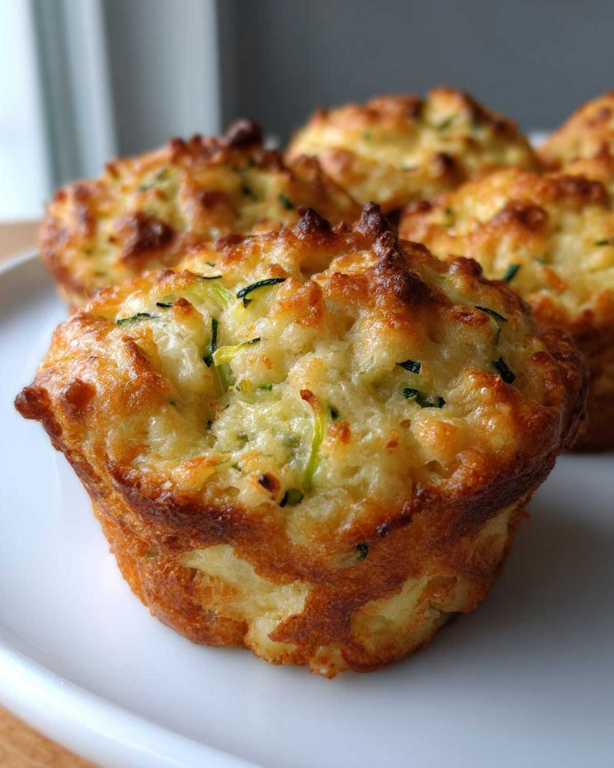 Savory zucchini cheese muffins - detail 1
