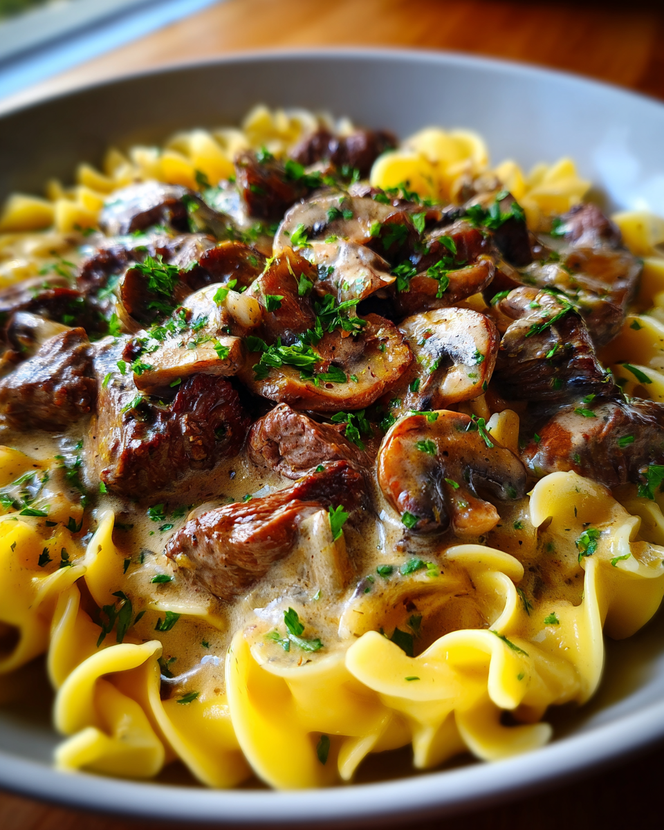 Skillet Beef and Mushroom Stroganoff - detail 3