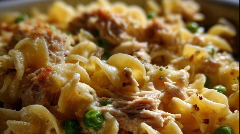 Slow cooker tuna noodle casserole