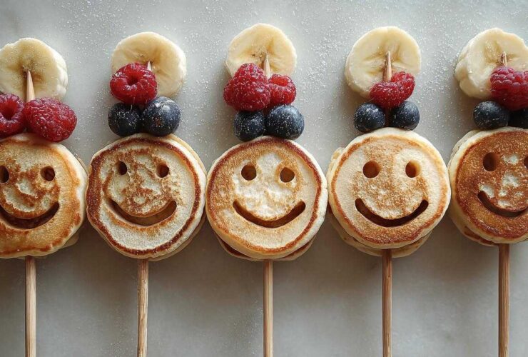 Smiley Face Pancake Skewers