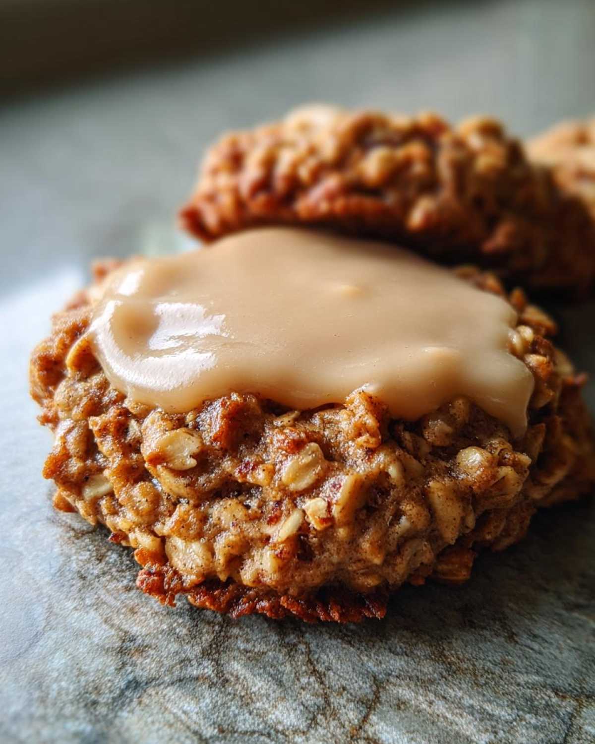 Soft Chewy Pumpkin Oatmeal Cookies Maple Frosting - detail 3