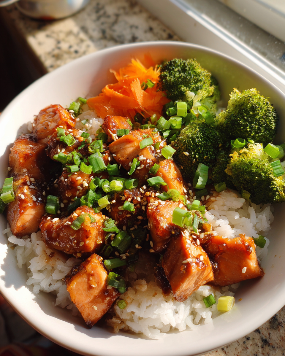 Soy Ginger Salmon Rice Bowl - detail 2