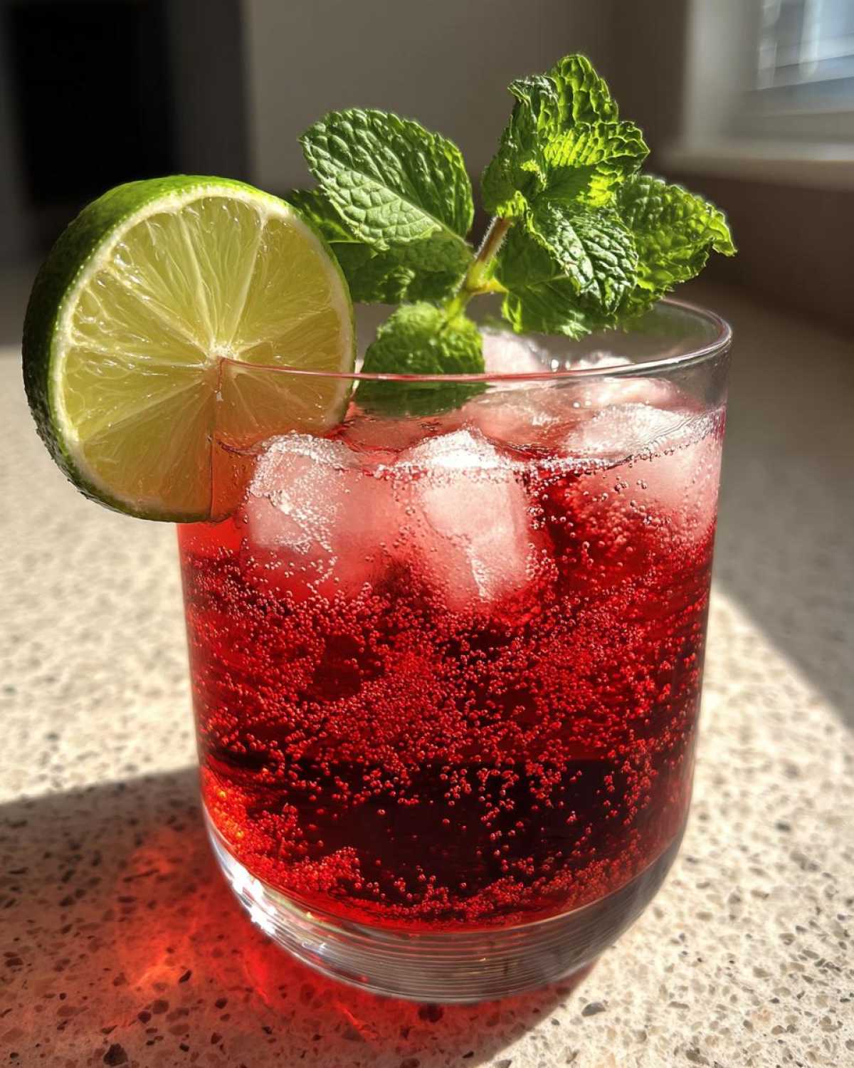 Sparkling Hibiscus Iced Tea with Lime - detail 1