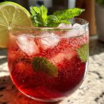 Sparkling Hibiscus Iced Tea with Lime
