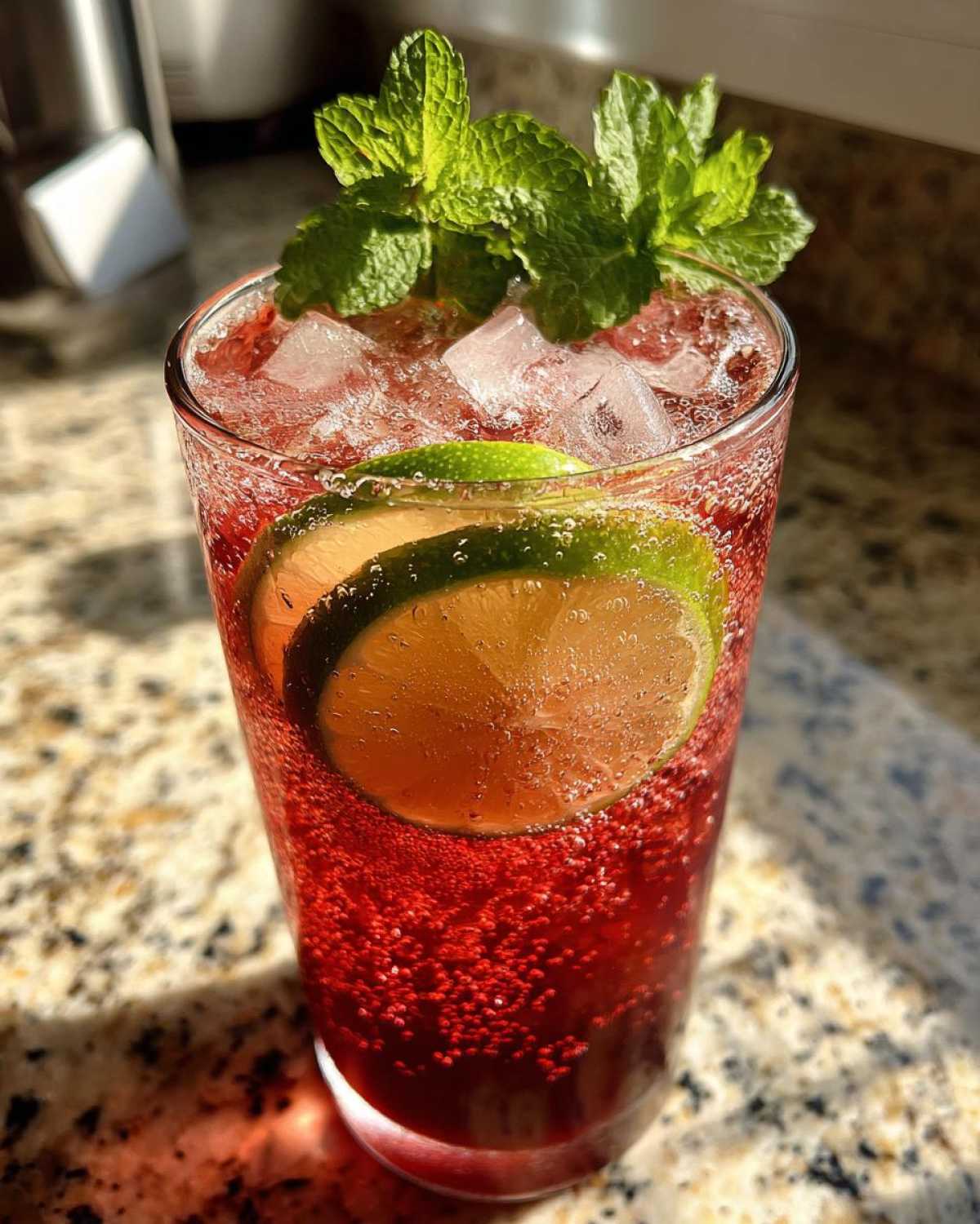 Sparkling Hibiscus Iced Tea with Lime - detail 2