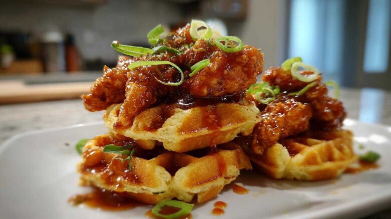 Spicy Maple Chicken Waffle Sliders