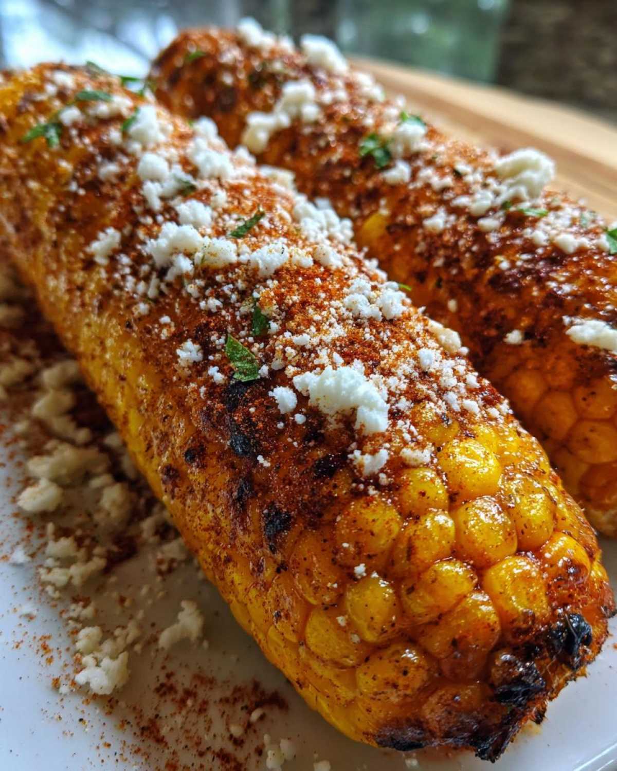 Spicy Mexican street corn - detail 1