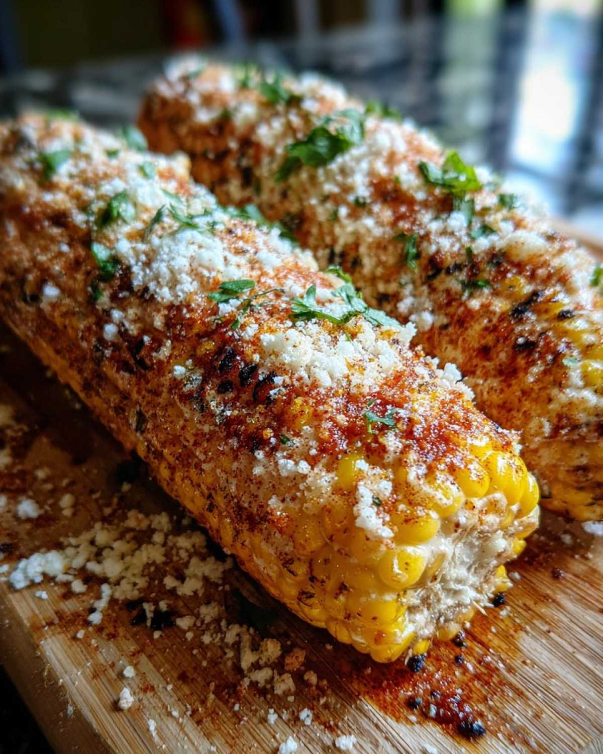 Spicy Mexican street corn - detail 2
