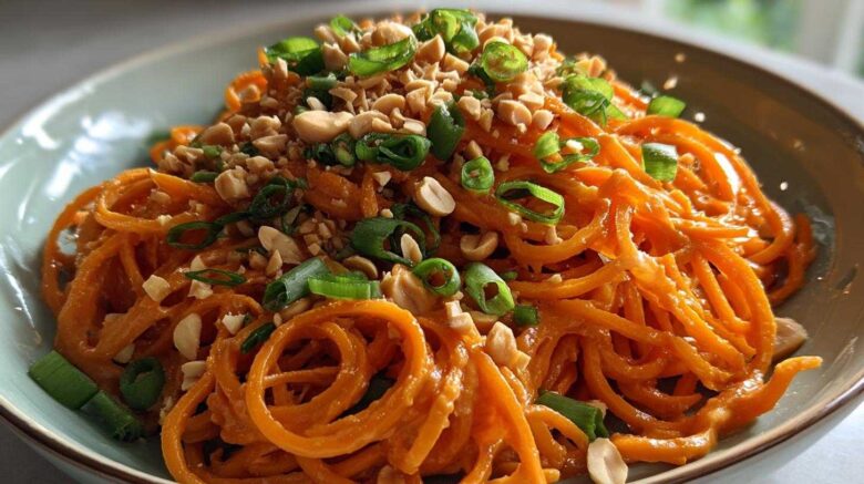 Spicy Peanut Sweet Potato Noodles
