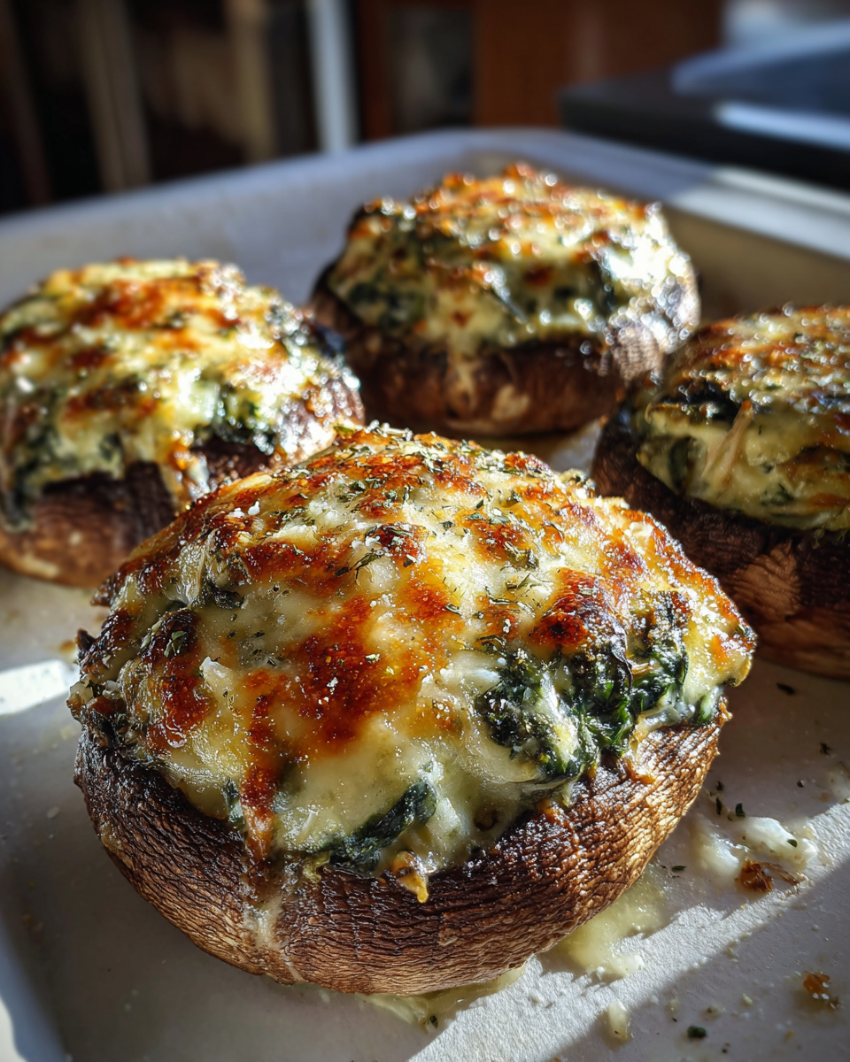 Spinach-Artichoke Stuffed Portobellos - detail 1