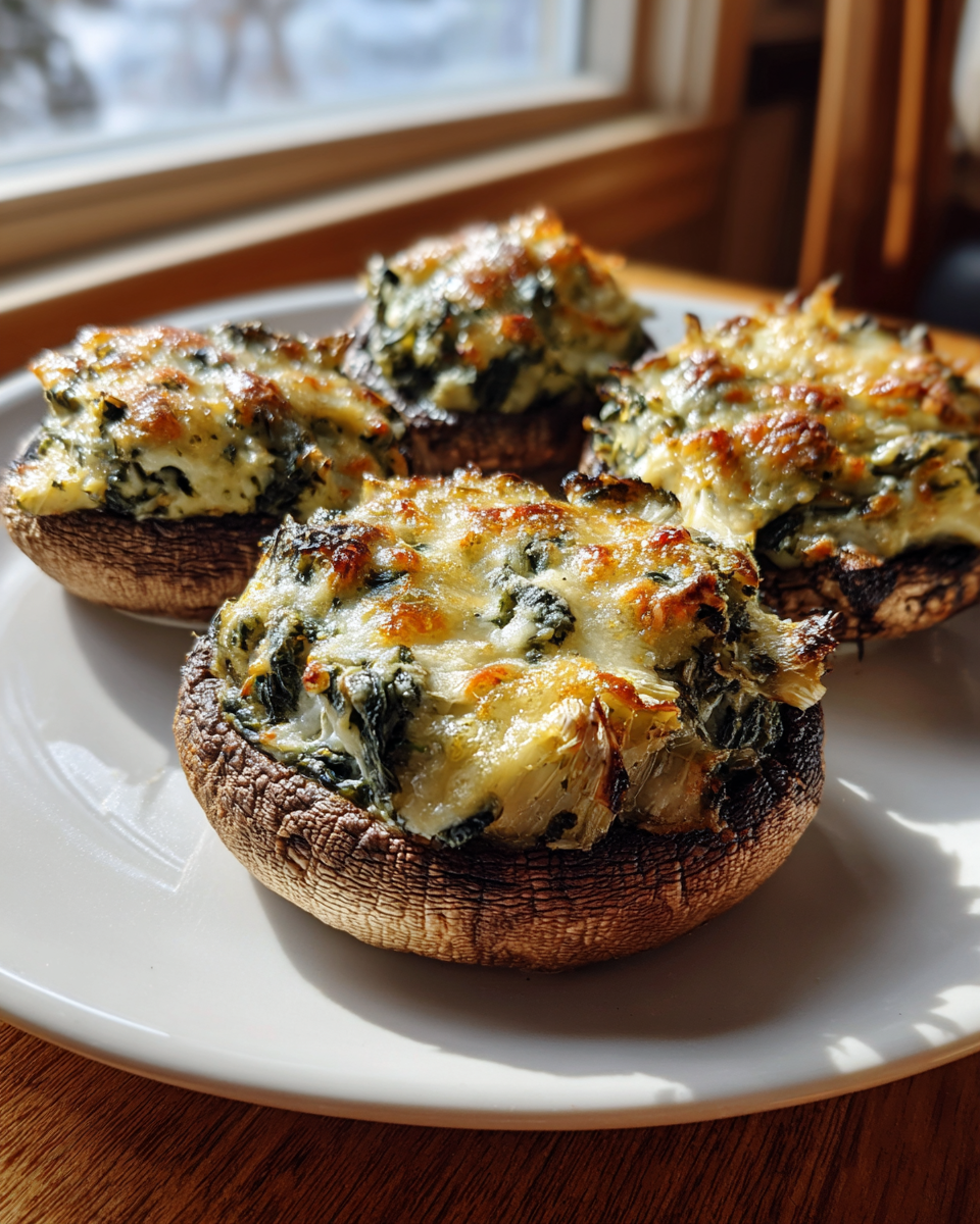 Spinach-Artichoke Stuffed Portobellos - detail 2