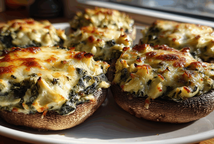 Spinach-Artichoke Stuffed Portobellos