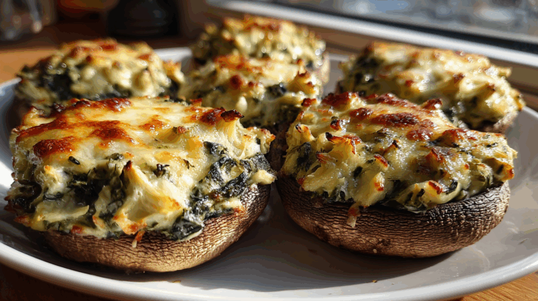 Spinach-Artichoke Stuffed Portobellos