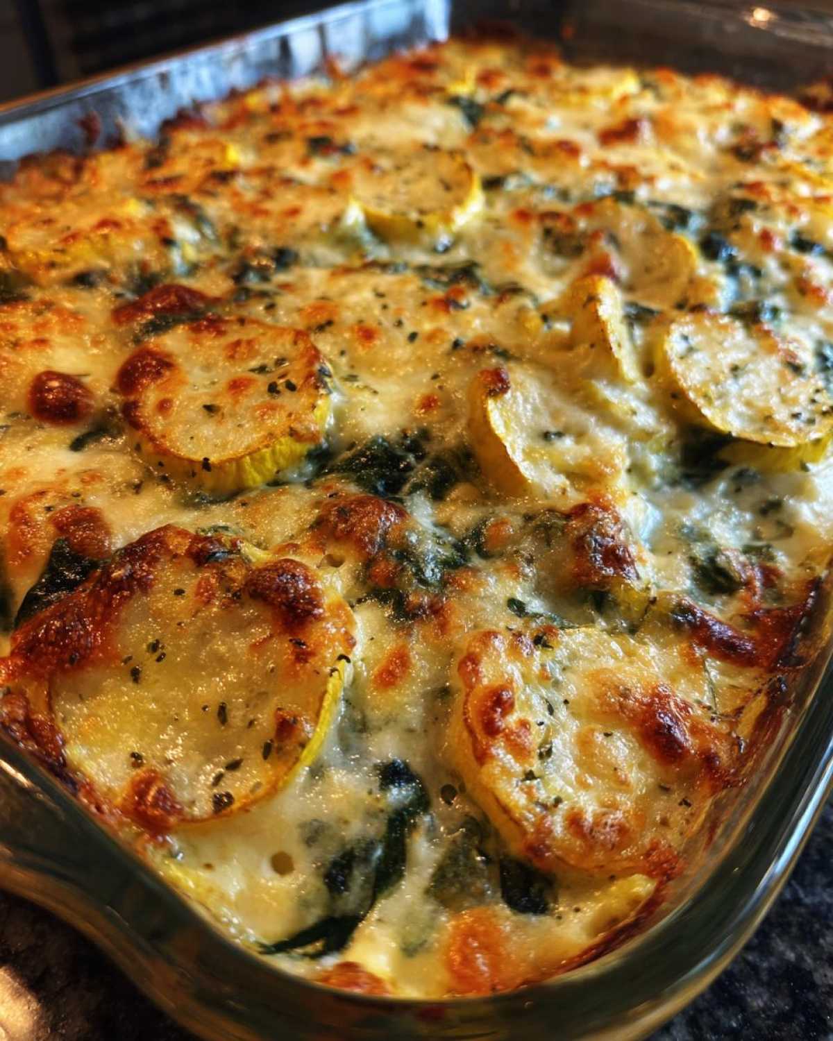 Spinach and squash casserole - detail 1