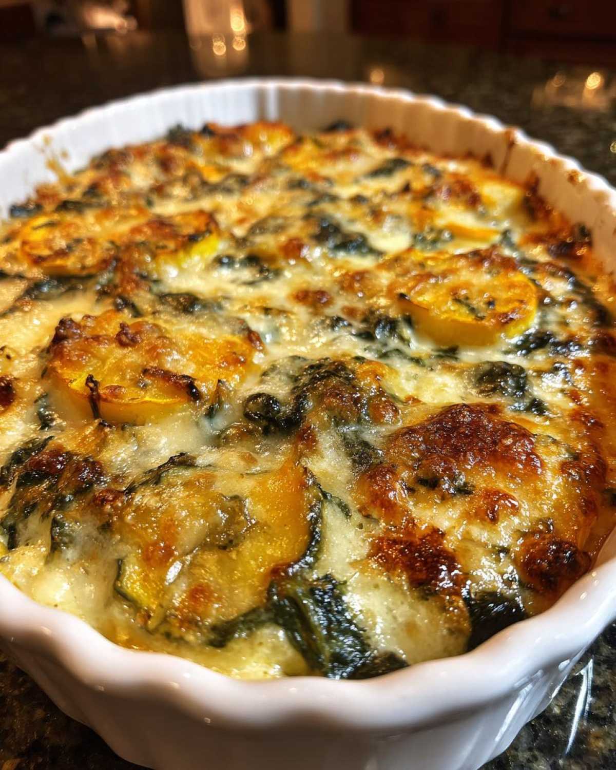 Spinach and squash casserole - detail 3