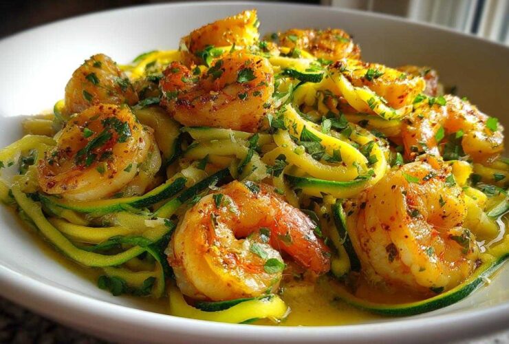Spiralized Zucchini Shrimp Scampi