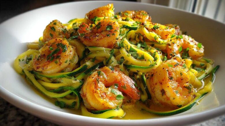 Spiralized Zucchini Shrimp Scampi