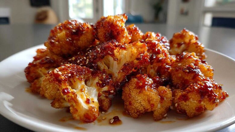 Sriracha Honey Roasted Cauliflower Bites