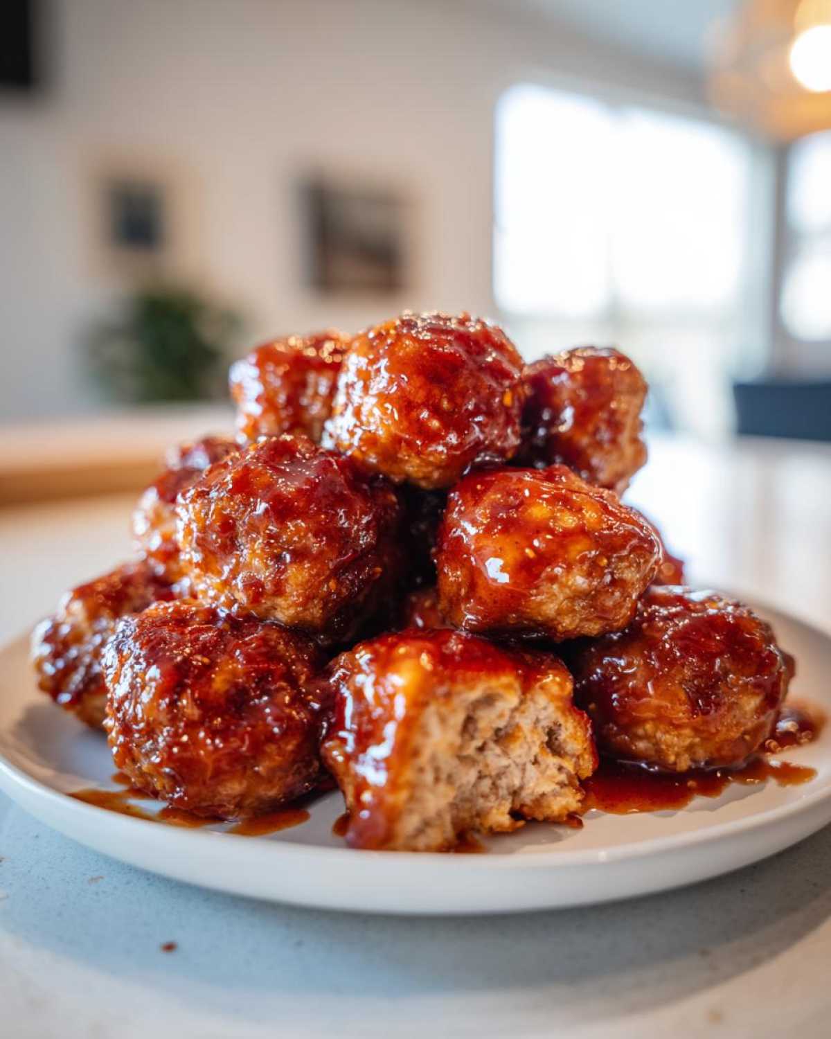 Sriracha Maple Glazed Turkey Meatballs - detail 2