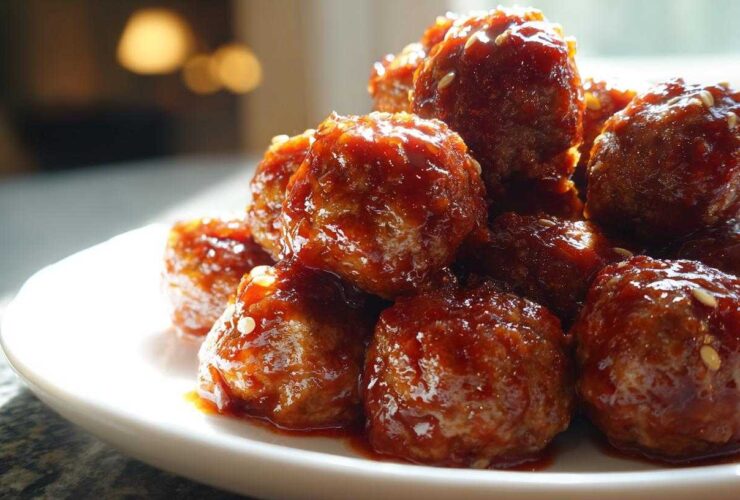 Sriracha Maple Glazed Turkey Meatballs